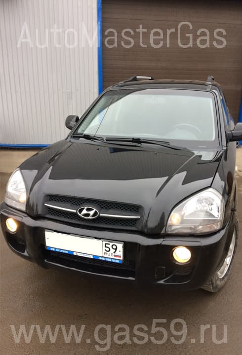 Монтаж ГБО на Hyundai Tucson 2.0 , ГБО 4-го поколения LANDIRENZO (Италия), с тороидальным баллоном на 53 л.