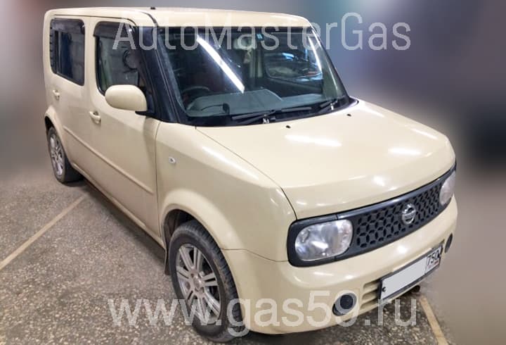 Монтаж ГБО на Nissan Cube 1.4, ГБО 4 поколения LANDIRENZO, c тороидальным баллоном на 42 л.