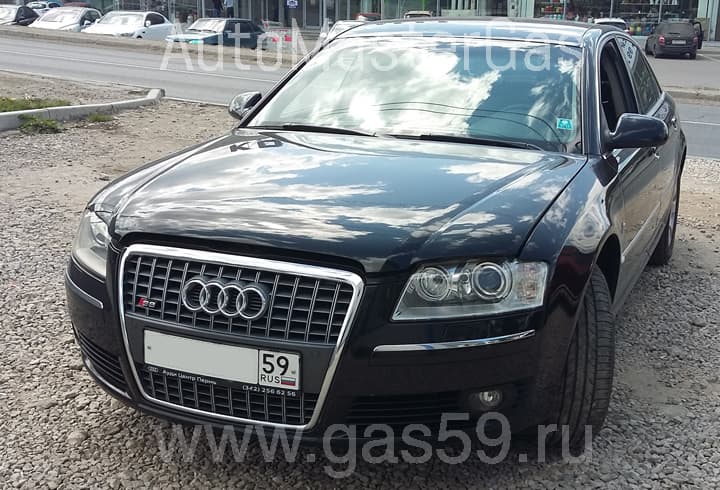 Монтаж ГБО на Audi A8 4.2 FSI, ГБО 4 поколения ROMANO CNG, с тороидальным баллоном на 53 литра.