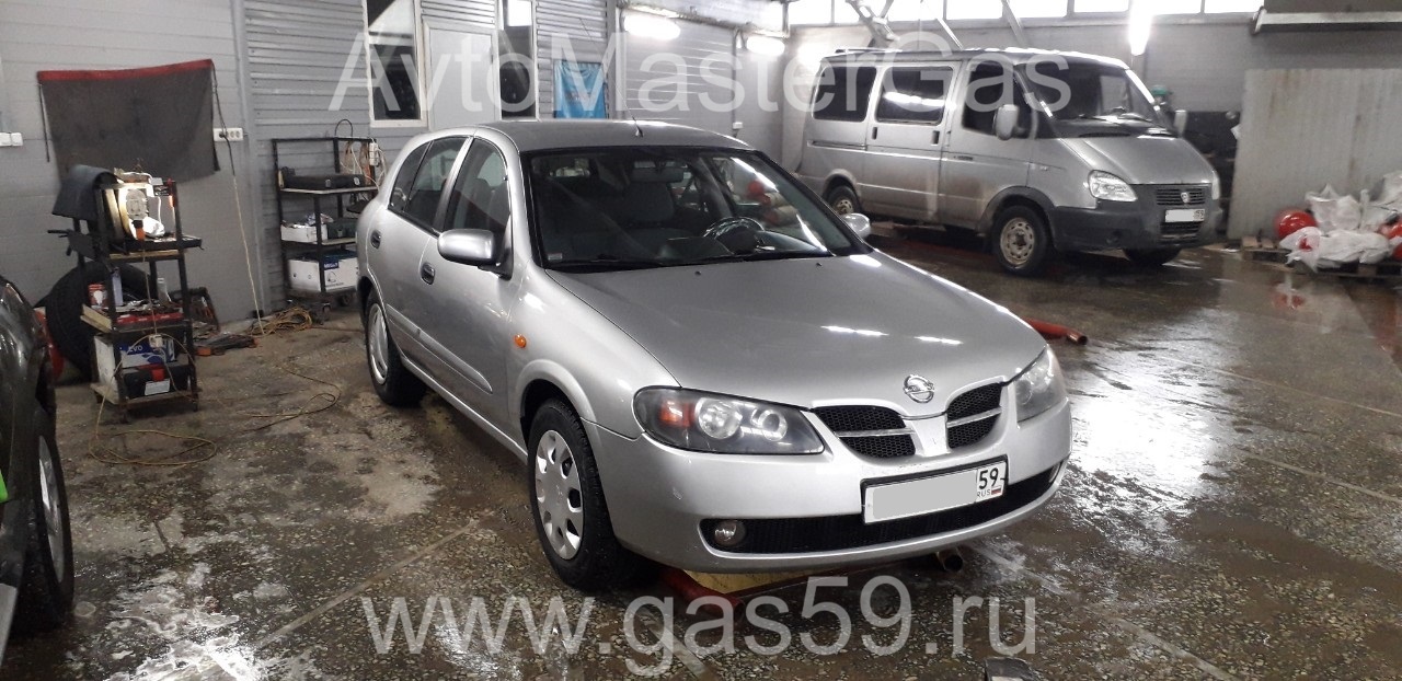 Монтаж ГБО на Nissan Almera 2004г., ГБО 4 поколения, пропан LANDIRENZO (Италия), двигатель 1.5л. 4 цилиндра