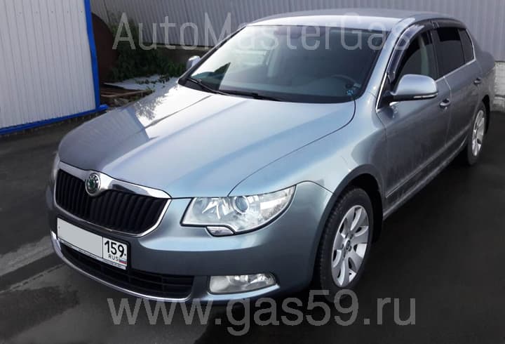 Монтаж метанового ГБО на Skoda Superb 1.4, ГБО 4 поколения Romano, c цилиндрическим баллоном на 80 л. (20м3)