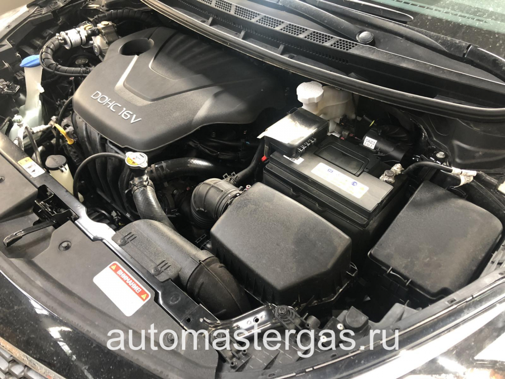Установка ГБО на Kia Cerato 2019г., ГБО 4 поколения, пропан LANDIRENZO (Италия), двигатель 1.6л. 4 цилиндра