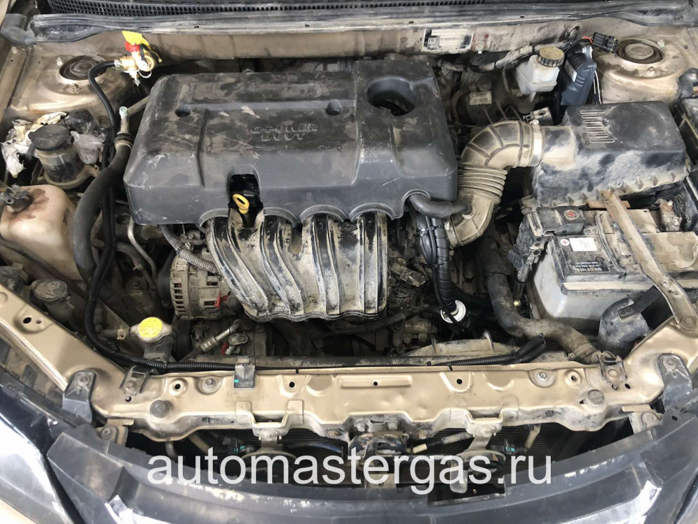 Монтаж ГБО на Geely Emgrand EC7 2016г., ГБО 4 поколения, метан LANDI RENZO (Италия), двигатель 1.6л. 4 цилиндра