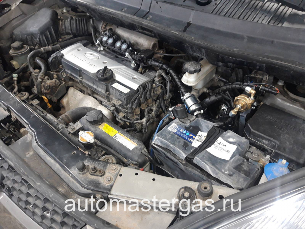 Монтаж ГБО на Hyundai Matrix 2008г., ГБО 4 поколения, пропан AEB (Италия), двигатель 1.6л. 4 цилиндра